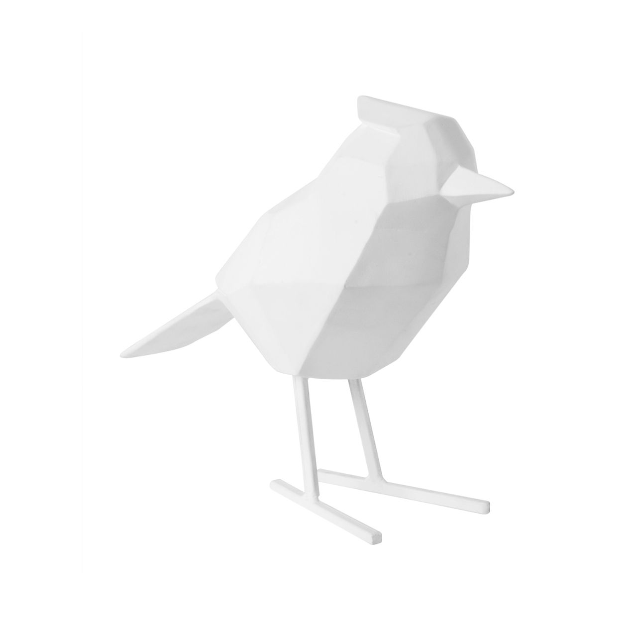 Figura Pájaro grande Poliresina blanca