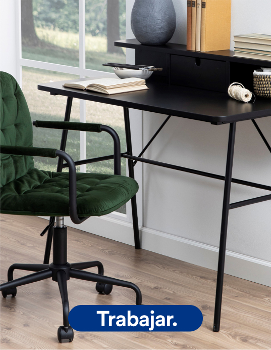 Silla de escritorio acolchada de tela, sin ruedas, silla de escritorio -  VIRTUAL MUEBLES